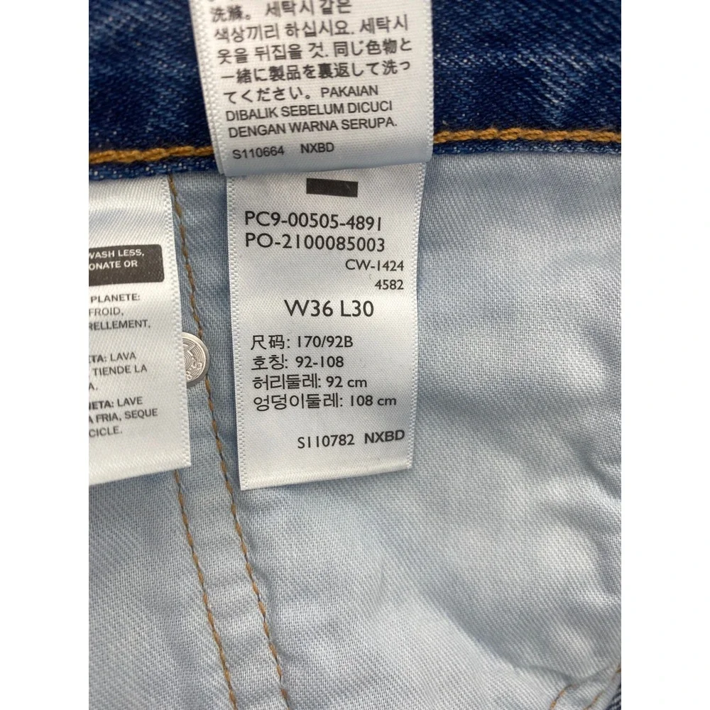 Levi's 505 Regular Fit Straight Leg Mens Jeans 36x30 Blue Denim Medium Wash